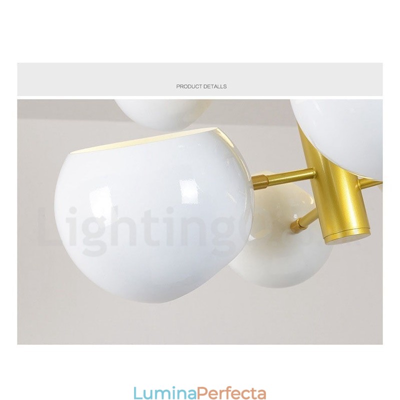 Candelabru alb, 10 lumini, modern contemporan