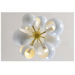 Candelabru alb, 10 lumini, modern contemporan