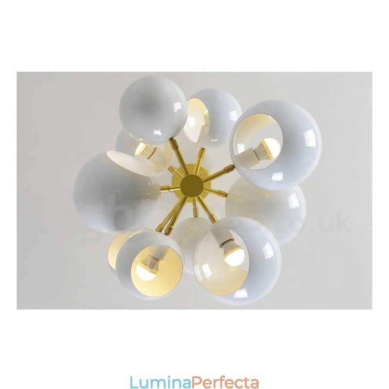Candelabru alb, 10 lumini, modern contemporan