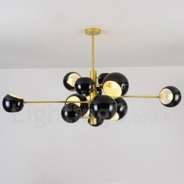 Candelabru negru cu 13 lumini, modern și contemporan