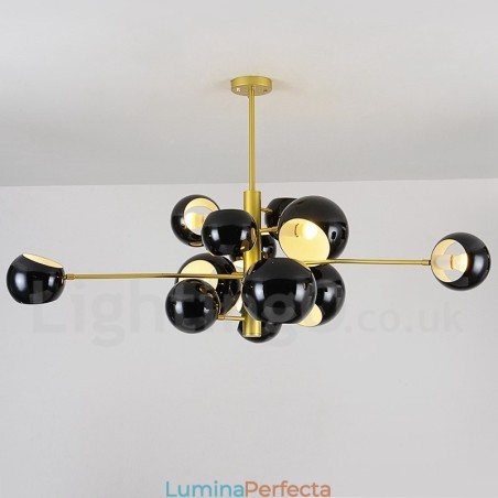 Candelabru negru cu 13 lumini, modern și contemporan Candelabru negru cu 13 lumini, modern și contemporan