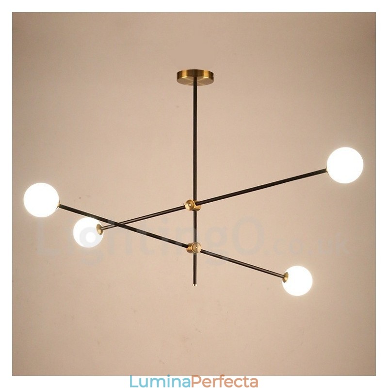 Candelabru modern și contemporan cu 4 lumini și 2 niveluri