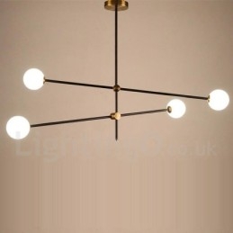 Candelabru modern și contemporan cu 4 lumini și 2 niveluri