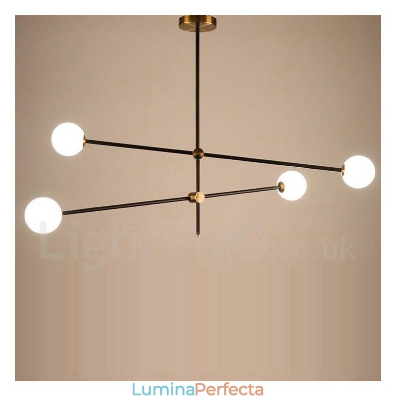 Candelabru modern și contemporan cu 4 lumini și 2 niveluri