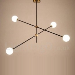 Candelabru modern și contemporan cu 4 lumini și 2 niveluri