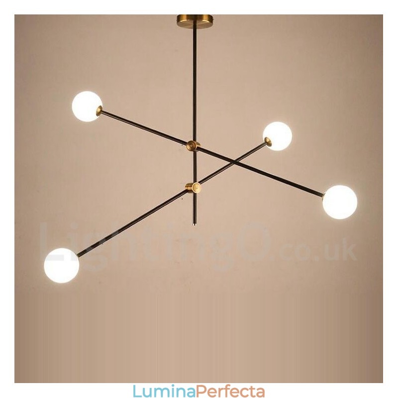 Candelabru modern și contemporan cu 4 lumini și 2 niveluri