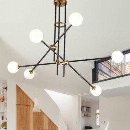 Candelabru modern și contemporan cu 6 lumini și 3 niveluri