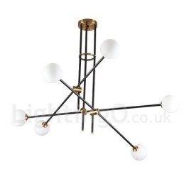 Candelabru modern și contemporan cu 6 lumini și 3 niveluri