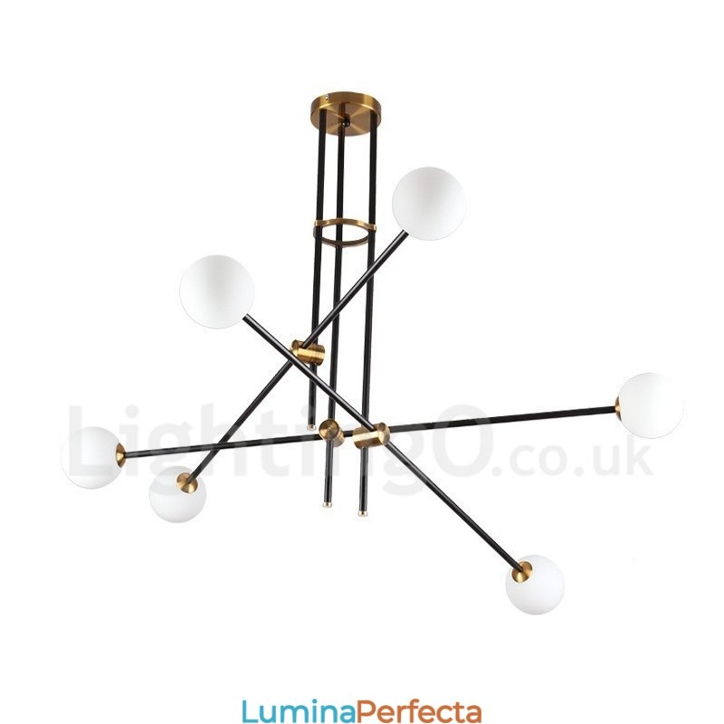 Candelabru modern și contemporan cu 6 lumini și 3 niveluri