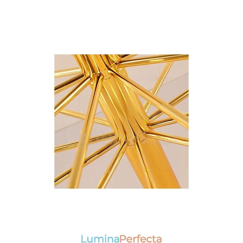 Lampă candelabru modern contemporan, auriu, cu 40 de lumini