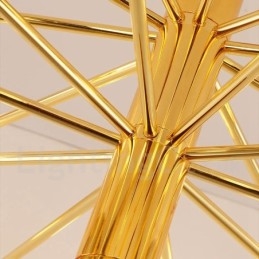 Lampă candelabru modern contemporan, auriu, cu 40 de lumini