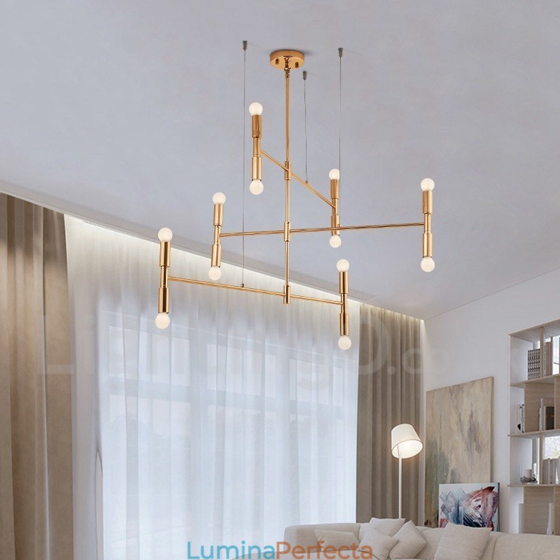 8 lumini 3 nivele candelabru modern contemporan