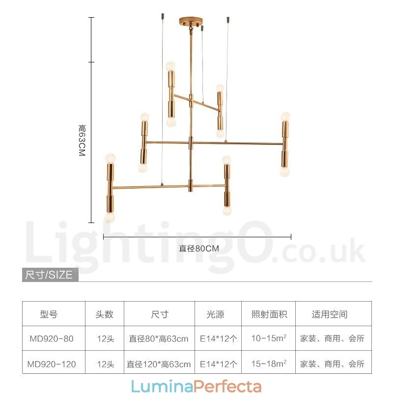 8 lumini 3 nivele candelabru modern contemporan