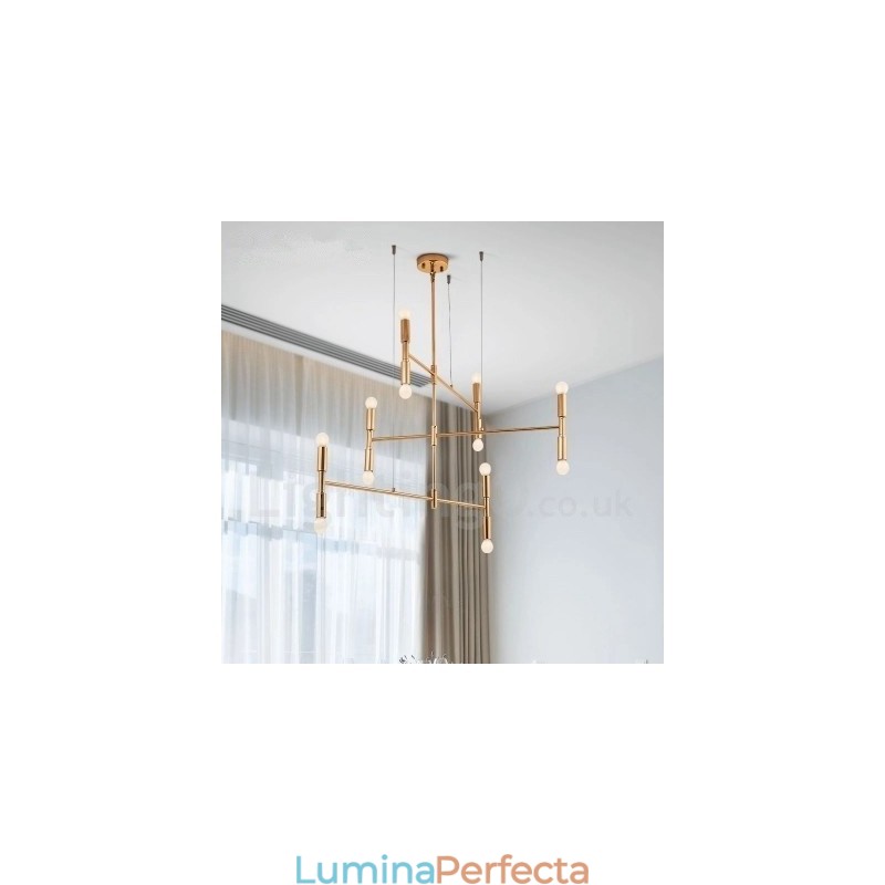 8 lumini 3 nivele candelabru modern contemporan