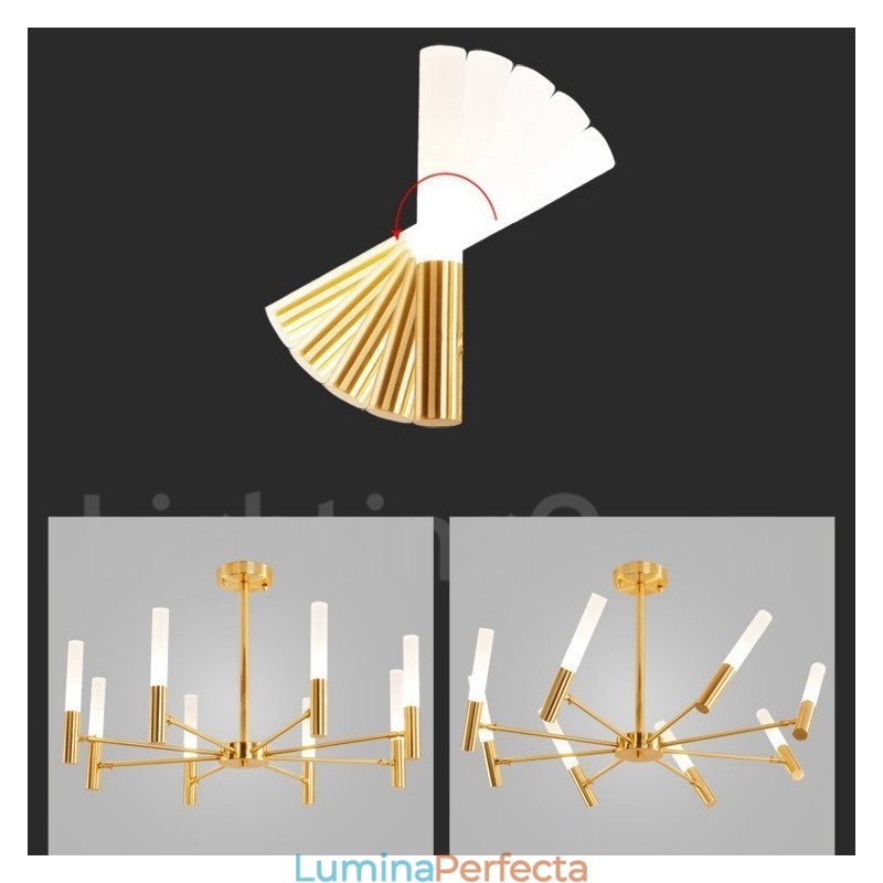 Candelabru modern rotativ cu 8 lumini