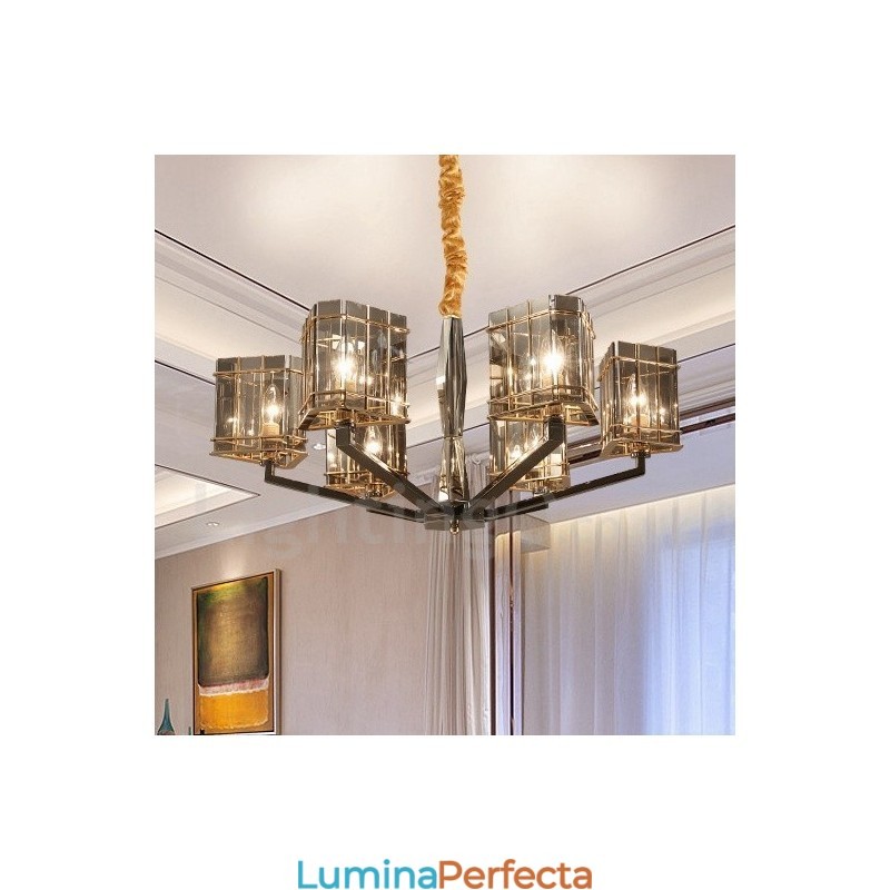 Candelabru modern contemporan cu 6 lumini