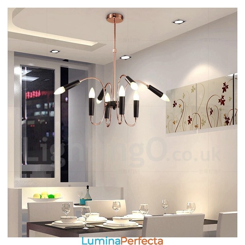 Candelabru modern și contemporan cu 2 niveluri de 8 lumini