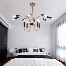 Candelabru modern contemporan cu 2 niveluri de 12 lumini