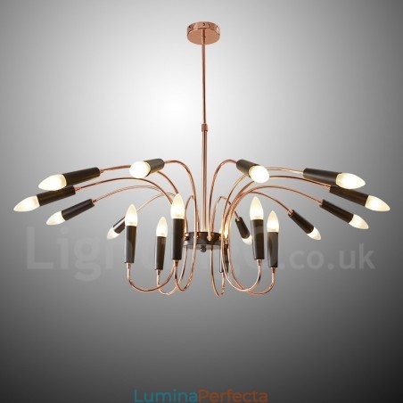 Candelabru modern contemporan cu 2 niveluri de 18 lumini Candelabru modern contemporan cu 2 niveluri de 18 lumini
