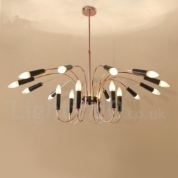 Candelabru modern contemporan cu 2 niveluri de 18 lumini