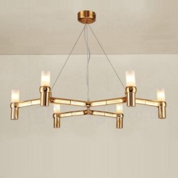Candelabru modern contemporan cu 6 lumini, un singur nivel