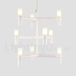 9 lumini 3 nivele candelabru modern contemporan