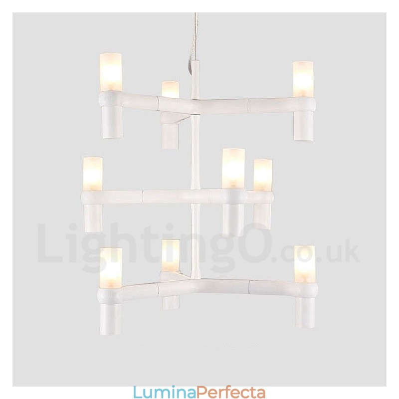9 lumini 3 nivele candelabru modern contemporan