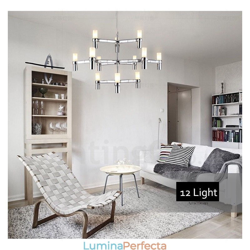 12 lumini 3 nivele candelabru modern contemporan