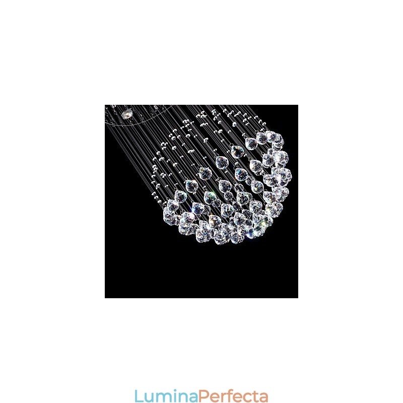 Lampă suspendată Candelabru modern din cristal 5 lumini Canpoy argintiu Glob de cristal transparent Corpuri de plafon