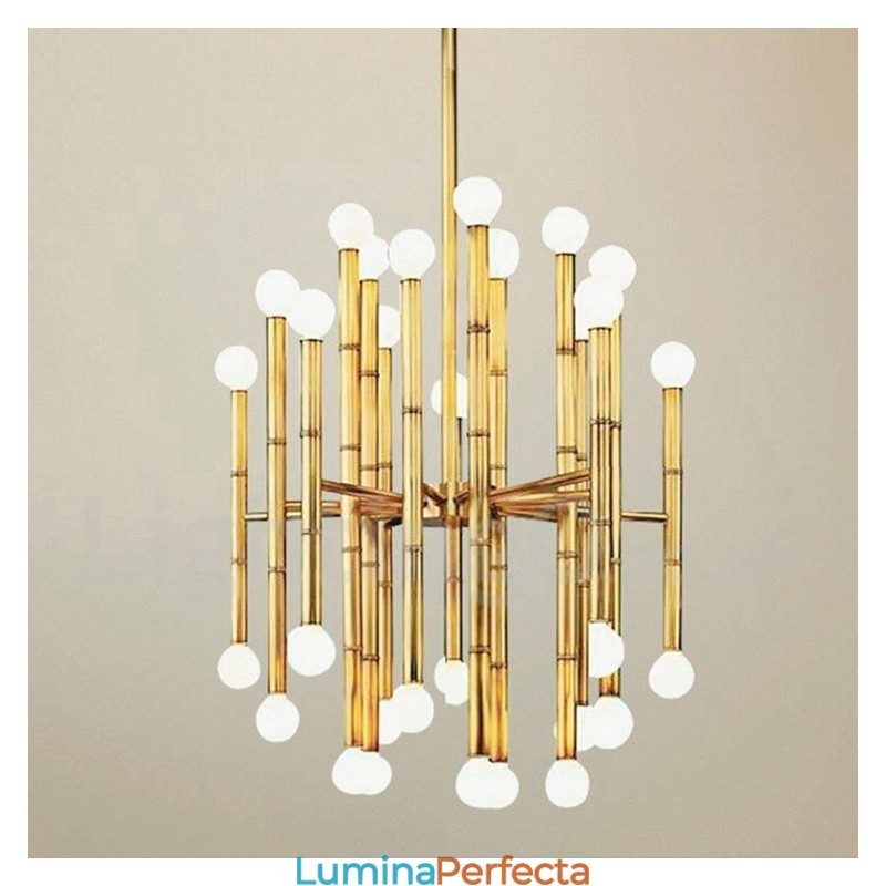 Candelabru modern și contemporan cu 30 de lumini și 2 niveluri pentru lumină
