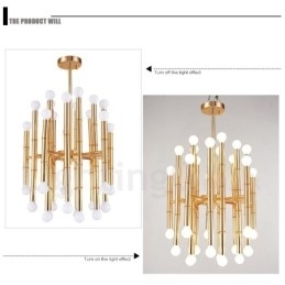 Candelabru modern și contemporan cu 30 de lumini și 2 niveluri pentru lumină