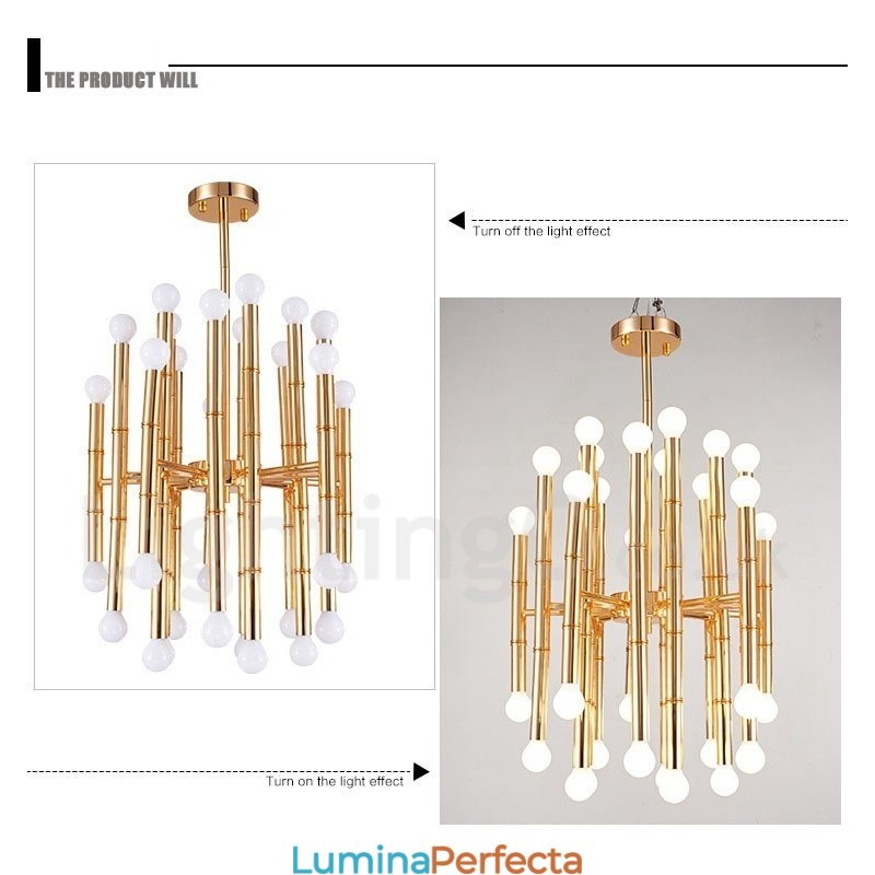 Candelabru modern și contemporan cu 30 de lumini și 2 niveluri pentru lumină