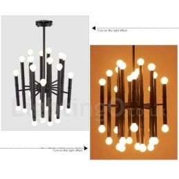 Candelabru modern și contemporan cu 30 de lumini și 2 niveluri pentru lumină