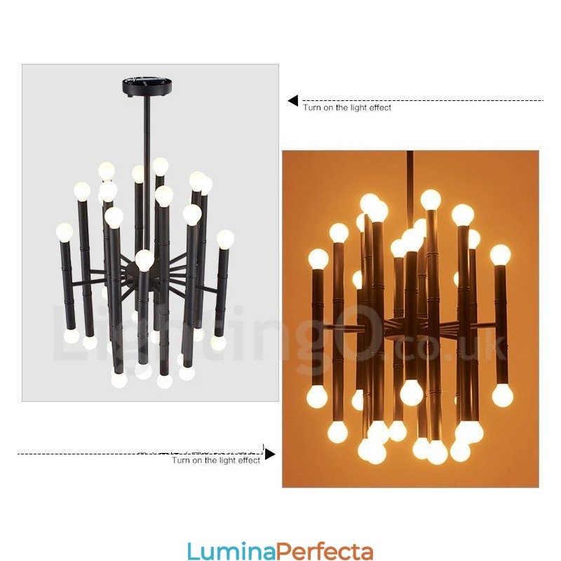Candelabru modern și contemporan cu 30 de lumini și 2 niveluri pentru lumină