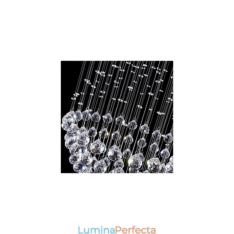 Lampă suspendată Candelabru modern din cristal 5 lumini Canpoy argintiu Glob de cristal transparent Corpuri de plafon