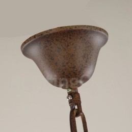 Candelabru rustic din lemn, vintage, cu 6 lumini, cu un singur nivel