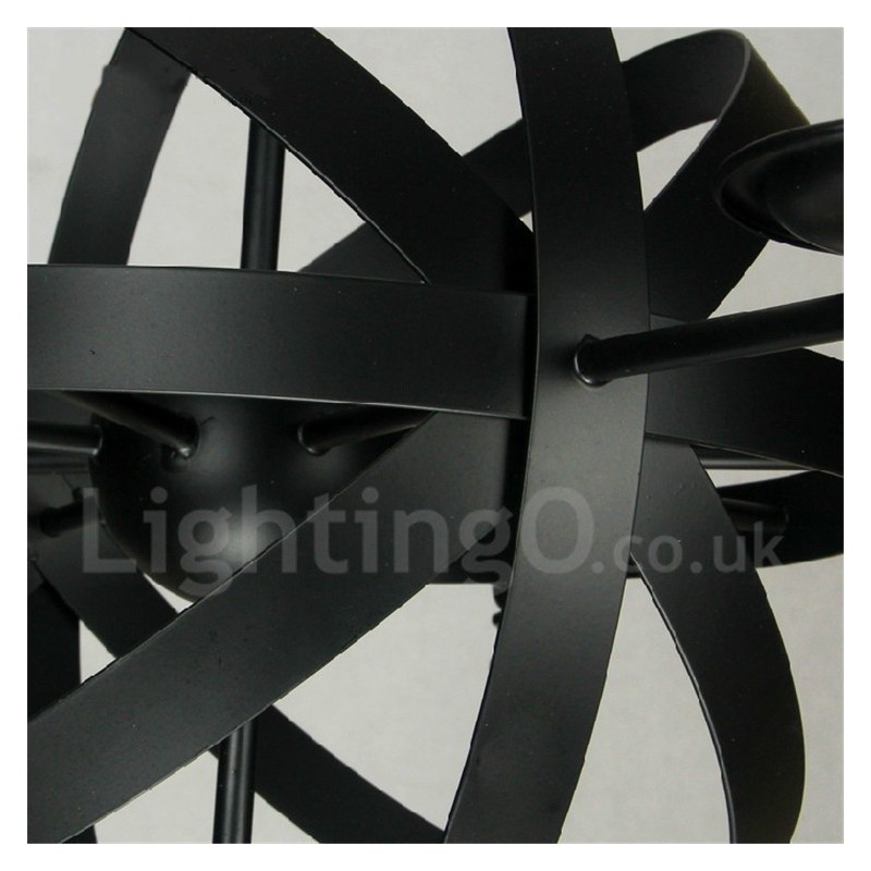 Candelabru retro vintage din metal cu 6 lumini cu un singur nivel