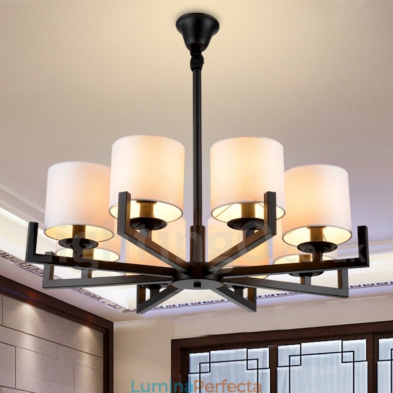 Lampă cu candelabru modern, contemporan, cu 8 lumini