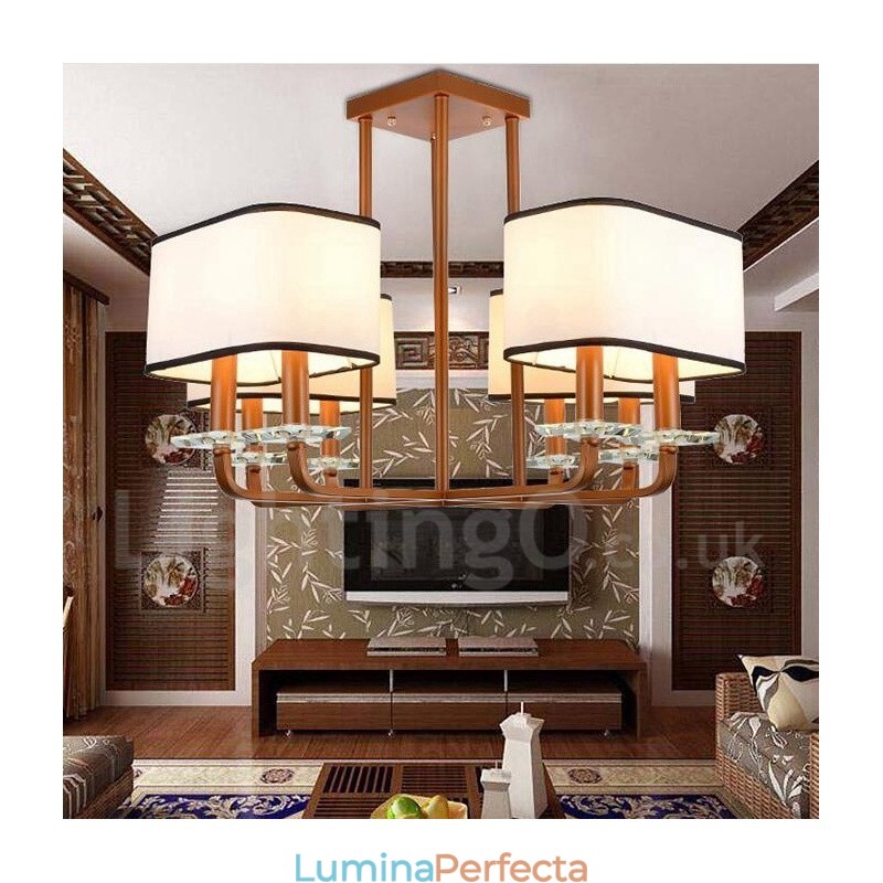 Lampă cu candelabru modern, contemporan, cu 8 lumini