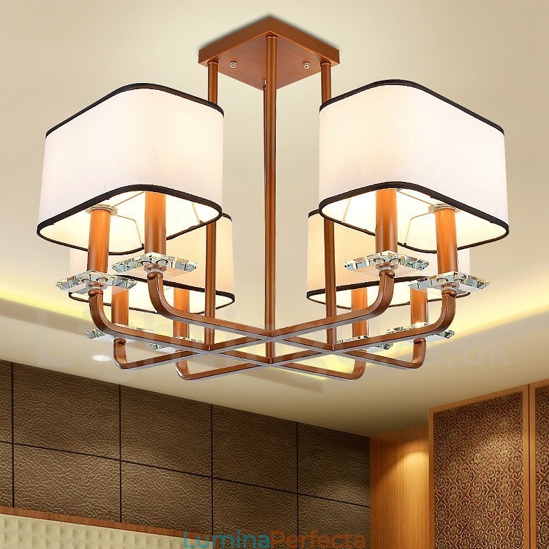 Lampă cu candelabru modern, contemporan, cu 8 lumini
