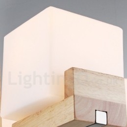 Candelabru modern contemporan din lemn, cu 5 lumini, un singur nivel