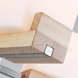 Candelabru modern contemporan din lemn, cu 5 lumini, un singur nivel