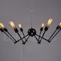 Candelabru negru retro vintage metal cu 8 lumini un singur nivel