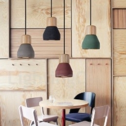 Lampă cu o singură lumină modernă contemporană multicoloră din lemn de beton
