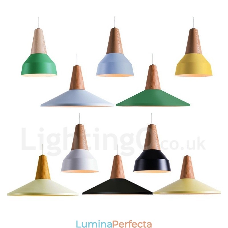 Lampă suspendată modernă, contemporană, din lemn, cu 1 lumină