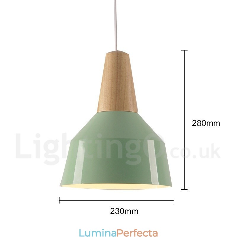 Lampă suspendată modernă, contemporană, din lemn, cu 1 lumină