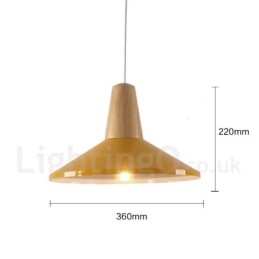 Lampă suspendată modernă, contemporană, din lemn, cu 1 lumină