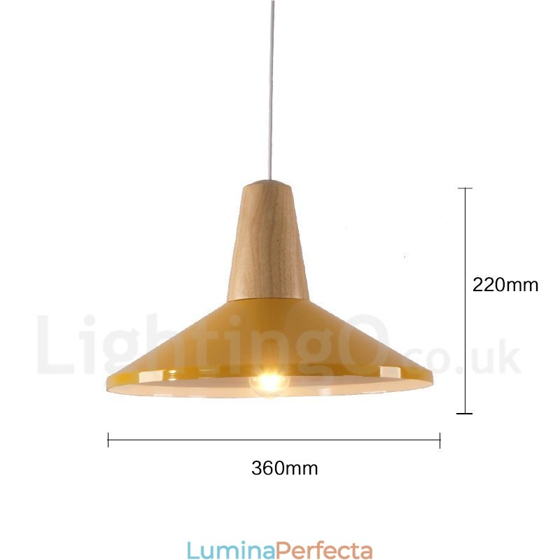 Lampă suspendată modernă, contemporană, din lemn, cu 1 lumină
