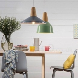 Lampă suspendată modernă, contemporană, din lemn, cu 1 lumină