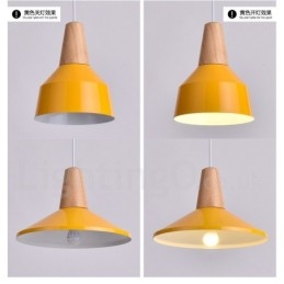 Lampă suspendată modernă, contemporană, din lemn, cu 1 lumină